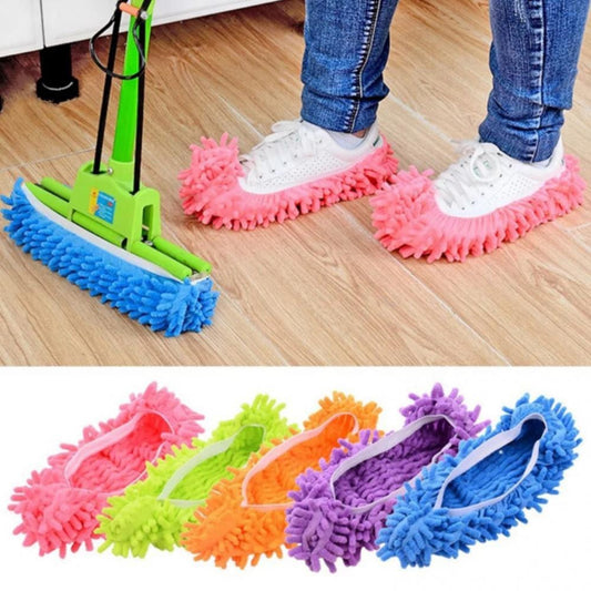 2Pcs Floor Cleaning Shoes Covers Slippers Foot Socks Mop Caps Multi-Function Lazy Microfiber Duster Cloth Household Cleaner Tool